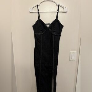 Denim dress top shop fitted